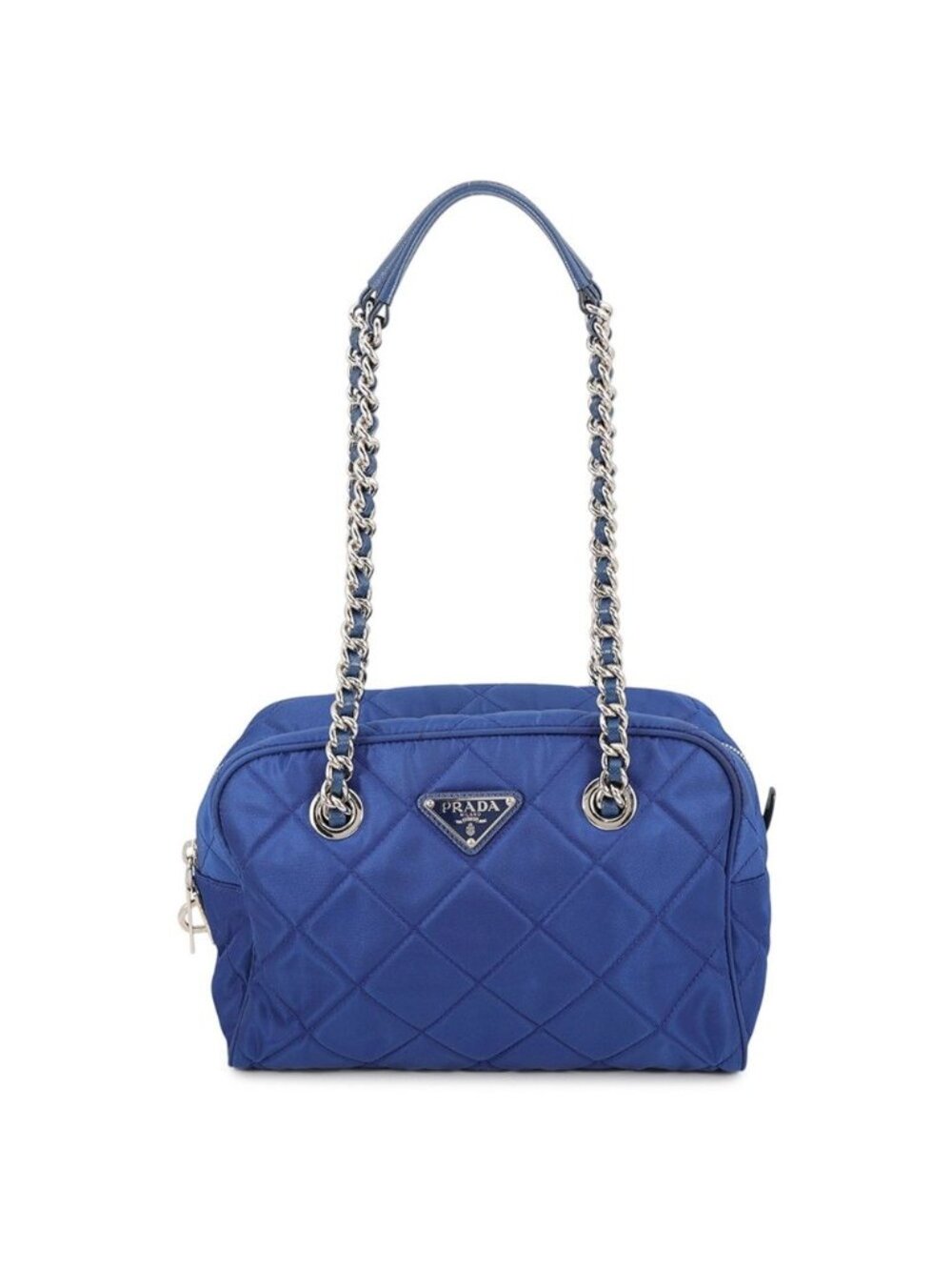 Prada Chain Shoulder Bag Triangle Logo Quilted Nylon